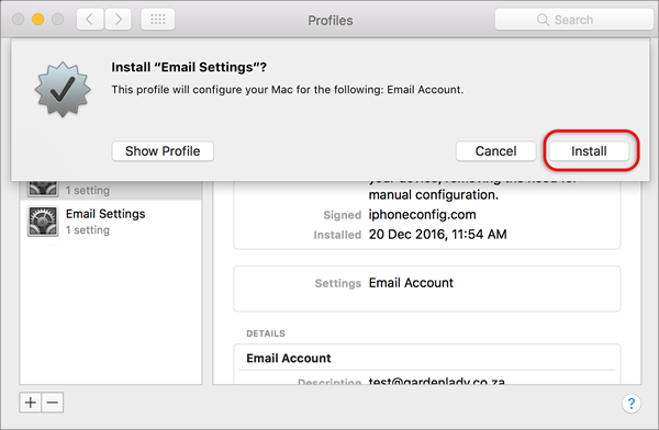 configure mac mail for ipad